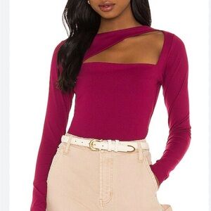 Susana Monaco Magenta Long Sleeve Bodysuit